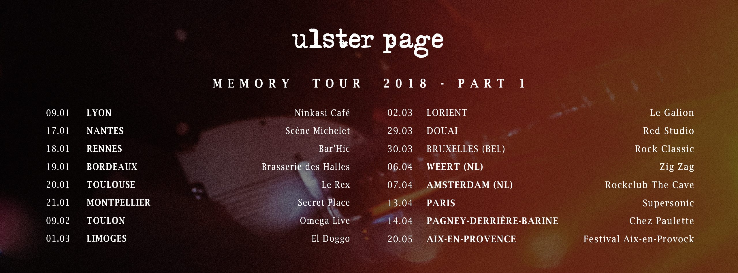 MEMORY TOUR 2018 PART 1